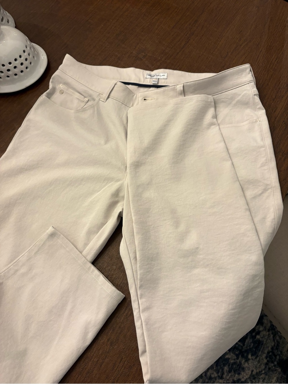 Peter Millar Cream Slim-Fit Chinos